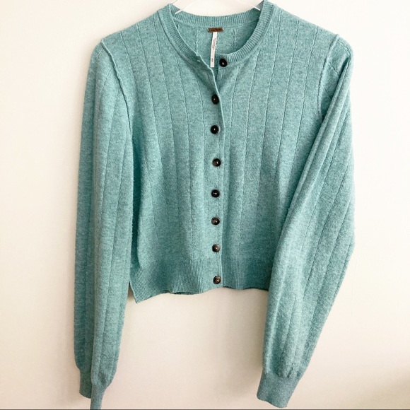 Free People Light Turquoise Cropped 